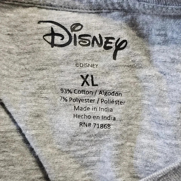 Disney Women’s XL Gray Cropped Mickey Mouse Graphic Raglan Tee Shirt Preppy Fun - Picture 4 of 6